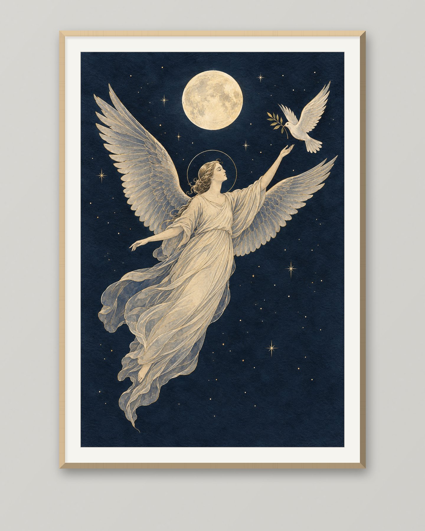Ángel de la Guarda — Buenas noches, cuadro religioso moderno