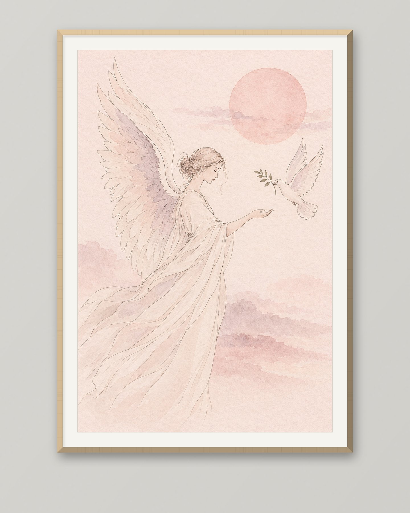 Ángel de la Guarda — Rosa, cuadro religioso moderno