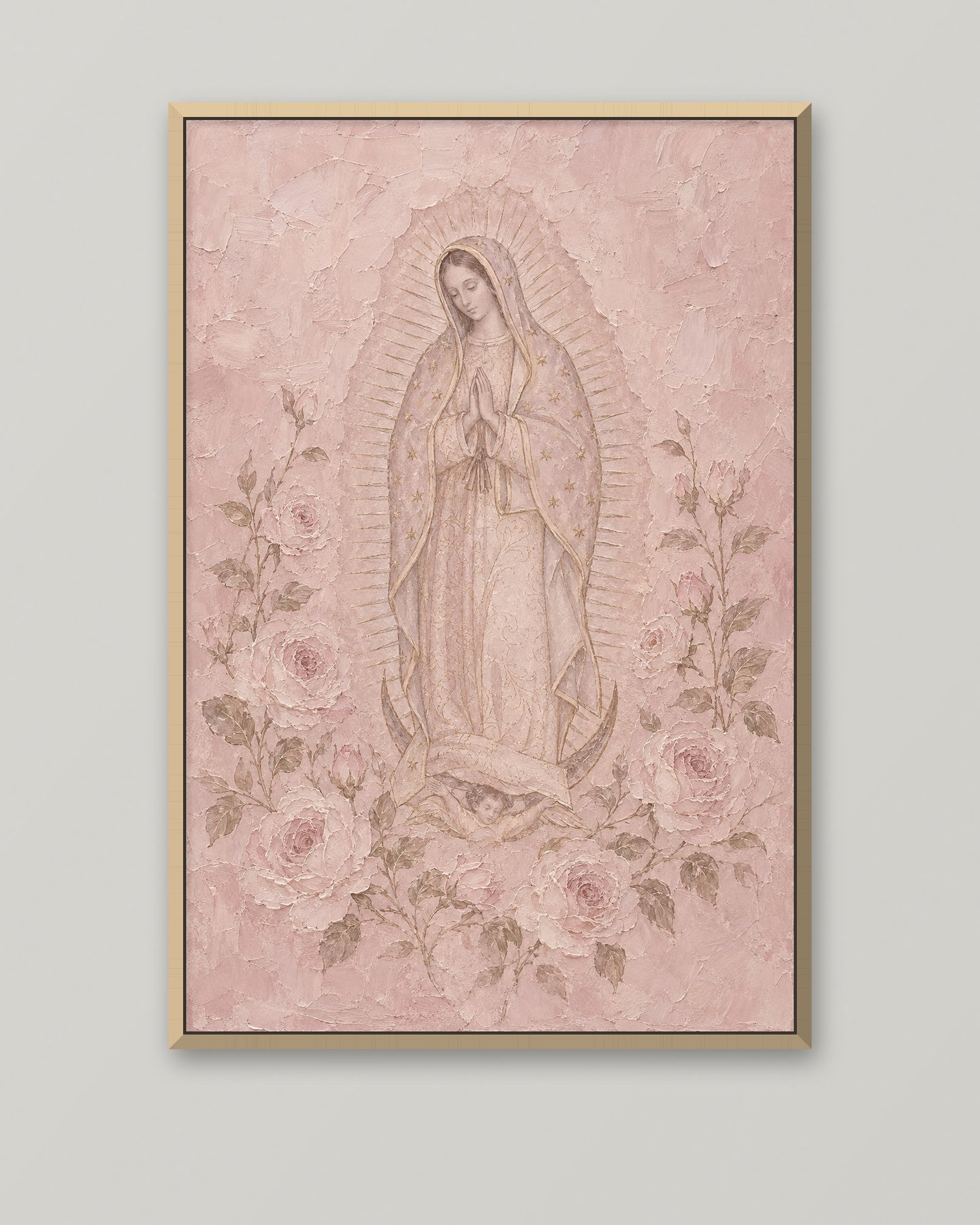 Virgen de Guadalupe — Rosas, cuadro religioso moderno